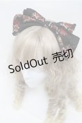 ALICE and the PIRATES / ワンダーラビットのマジカルトランプティーパーティ柄カチューシャ  黒 S-25-07-06-018-PA-AC-HR-ZS