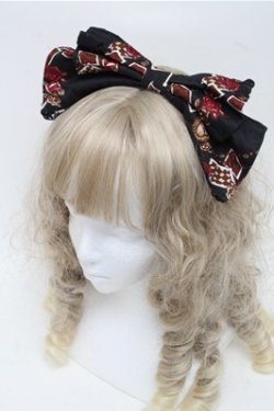 画像1: ALICE and the PIRATES / ワンダーラビットのマジカルトランプティーパーティ柄カチューシャ  黒 S-25-07-06-018-PA-AC-HR-ZS