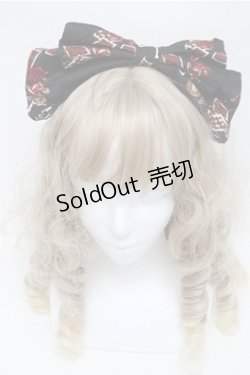 画像2: ALICE and the PIRATES / ワンダーラビットのマジカルトランプティーパーティ柄カチューシャ  黒 S-25-07-06-018-PA-AC-HR-ZS