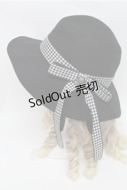 画像3: axes femme / 千鳥格子リボンハット  黒 S-25-07-06-021-AX-AC-HR-ZS