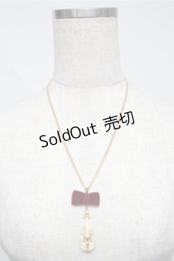 画像1: Fi.n.t / バイオリンネックレス  ゴールドｘレッド S-25-07-06-025-CA-AC-HR-ZS
