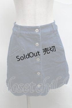 画像1: Ank Rouge / 裾スカラップデニムスカート  インディゴ S-25-07-07-048-CA-SK-HR-ZS