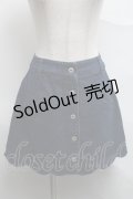 Ank Rouge / 裾スカラップデニムスカート  インディゴ S-25-07-07-049-CA-SK-HR-ZS