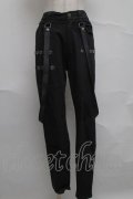 NieR Clothing / サスペンダー付きパンツ  黒 S-25-07-07-057-PU-PA-HR-ZS