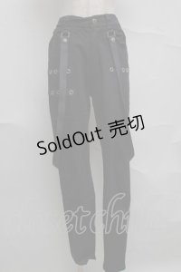 NieR Clothing / サスペンダー付きパンツ  黒 S-25-07-07-057-PU-PA-HR-ZS