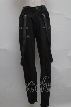 画像1: NieR Clothing / サスペンダー付きパンツ  黒 S-25-07-07-057-PU-PA-HR-ZS