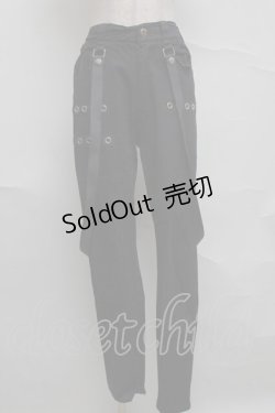 画像1: NieR Clothing / サスペンダー付きパンツ  黒 S-25-07-07-057-PU-PA-HR-ZS