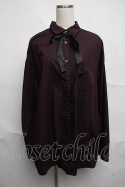 画像1: Deorart / ストライプロングシャツ  紫 S-25-07-07-017-PU-BL-AS-ZS