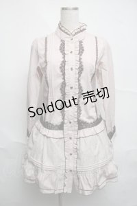 axes femme / レース使いストライプシャツワンピース  ベージュ S-25-07-07-023-AX-OP-HR-ZS