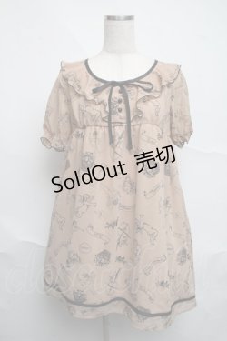 画像1: Fi.n.t / 天使柄シフォンワンピース  ベージュ S-25-07-07-024-CA-OP-HR-ZS