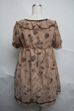 画像2: Fi.n.t / 天使柄シフォンワンピース  ベージュ S-25-07-07-024-CA-OP-HR-ZS