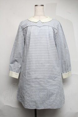 画像1: Fi.n.t / チェックAラインワンピース  サックス S-25-07-07-027-CA-OP-AS-ZS