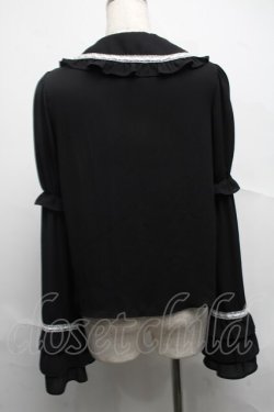 画像2: Ank Rouge / ひめ袖はしごリボンブラウス  黒ｘ白 S-25-07-10-032-CA-BL-HR-ZS