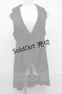 axes femme POETIQUE / フィッシュテールロングベスト  黒 S-25-07-10-034-AX-TO-HR-ZS
