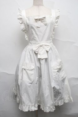 画像1: ATELIER PIERROT / ピンタックフリルエプロン  白 S-25-07-10-035-EL-OP-AS-ZS