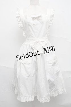 画像1: ATELIER PIERROT / ピンタックフリルエプロン  白 S-25-07-10-035-EL-OP-AS-ZS