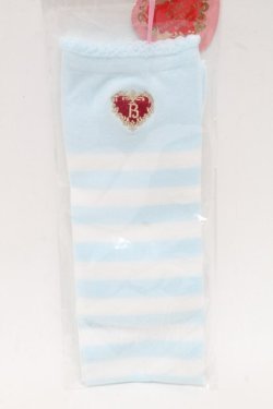 画像1: BABY,THE STARS SHINE BRIGHT / プリンセスドロップ刺繍ボーダーオーバーニーソックス  サックスｘ白 S-25-07-10-003-BA-ZA-HR-ZS