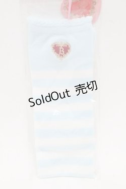 画像1: BABY,THE STARS SHINE BRIGHT / プリンセスドロップ刺繍ボーダーオーバーニーソックス  サックスｘ白 S-25-07-10-003-BA-ZA-HR-ZS