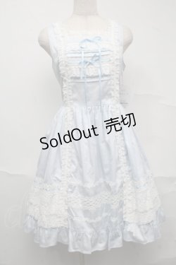 画像1: BABY,THE STARS SHINE BRIGHT / レースフリルジャンパースカート  サックス S-25-07-10-041-BA-OP-HR-ZS