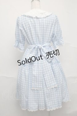 画像2: axes femme kawaii / ギンガムチェック柄ワンピース  サックスｘ白 S-25-07-10-043-AX-OP-HR-ZS