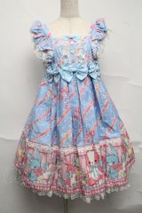 Angelic Pretty / MELODY TOYSハイウエストジャンパースカート  サックス S-25-07-10-044-AP-OP-AS-ZS