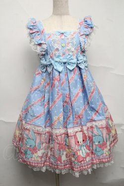 画像1: Angelic Pretty / MELODY TOYSハイウエストジャンパースカート  サックス S-25-07-10-044-AP-OP-AS-ZS