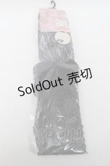 m petit by misako / AMOVKTPレースリボンオーバーニー  黒 S-25-07-10-005-LO-ZA-AS-ZS
