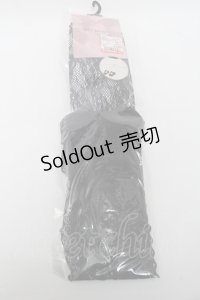m petit by misako / AMOVKTPレースリボンオーバーニー  黒 S-25-07-10-005-LO-ZA-AS-ZS