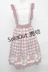 axes femme kawaii / ベリーズピクニックジャンパースカート  ワイン S-25-07-10-052-AX-OP-HR-ZS
