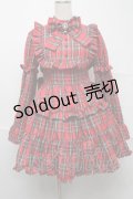 Jamieエーエヌケー / タータンチェックワンピース  赤 S-25-07-10-053-PU-OP-HR-ZS