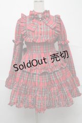 Jamieエーエヌケー / タータンチェックワンピース  赤 S-25-07-10-053-PU-OP-HR-ZS