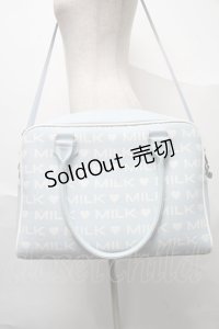 MILK / LOGO BIG BAG  サックスｘ白 S-25-07-10-021-ML-BG-HR-ZS