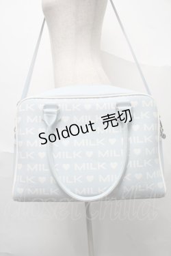 画像1: MILK / LOGO BIG BAG  サックスｘ白 S-25-07-10-021-ML-BG-HR-ZS
