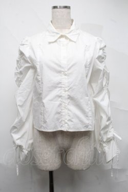 画像1: pain / 袖ギャザーブラウス  白 S-25-07-10-023-LO-TO-HR-ZS