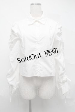 画像1: pain / 袖ギャザーブラウス  白 S-25-07-10-023-LO-TO-HR-ZS