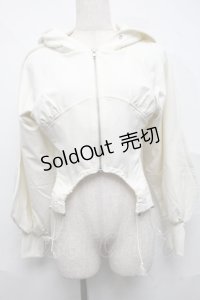 lilLilly / コルセットギャザーパーカー  アイボリー S-25-07-10-025-LO-TO-HR-ZS