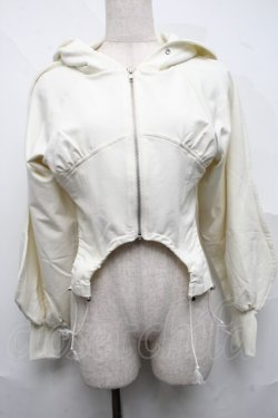 画像1: lilLilly / コルセットギャザーパーカー  アイボリー S-25-07-10-025-LO-TO-HR-ZS