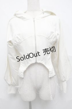 画像1: lilLilly / コルセットギャザーパーカー  アイボリー S-25-07-10-025-LO-TO-HR-ZS