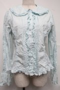 metamorphose / フリルカラーブラウス  サックス S-25-07-10-028-ME-BL-HR-ZS