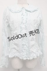 metamorphose / フリルカラーブラウス  サックス S-25-07-10-028-ME-BL-HR-ZS