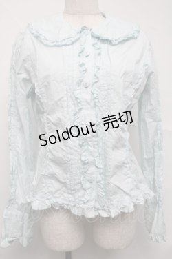 画像1: metamorphose / フリルカラーブラウス  サックス S-25-07-10-028-ME-BL-HR-ZS
