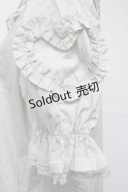 画像3: Chalmiere / ハートフリルパフ袖ブラウス  グリーン S-25-07-10-029-AX-BL-HR-ZS