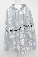 Royal Princess Alice / Cat in Wonderlandねこ助コラボパーカー  グリーン S-25-07-10-030-LO-TO-AS-ZS