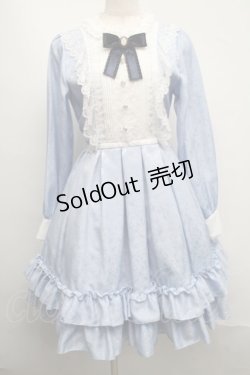 画像1: Pina sweetcollection / ローズジャガードワンピース  サックス S-25-07-13-054-LO-OP-HR-ZS