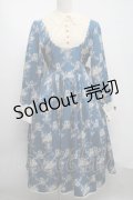Miss Point / アンティークフラワーウォールワンピース  ブルー S-25-07-13-055-LO-OP-HR-ZS