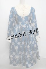 Miss Point / アンティークフラワーウォールワンピース  ブルー S-25-07-13-055-LO-OP-HR-ZS