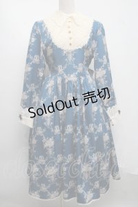 Miss Point / アンティークフラワーウォールワンピース  ブルー S-25-07-13-055-LO-OP-HR-ZS