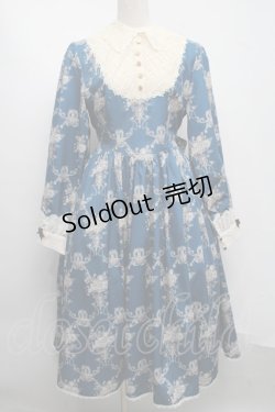 画像1: Miss Point / アンティークフラワーウォールワンピース  ブルー S-25-07-13-055-LO-OP-HR-ZS