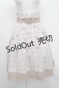 Amavel / チェックスカート  ベージュ S-25-07-13-061-CA-SK-AS-ZS