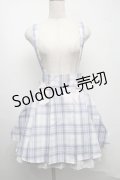 Amavel / Dreaming Ribbonサイドプリーツチェックスカート  ブルーｘピンク S-25-07-13-067-CA-SK-HR-ZS